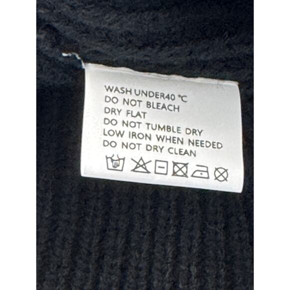 Women's Black Knit Sweater Dress Cowl Neck 100% Acrylic Sz M - Picture 6 of 6